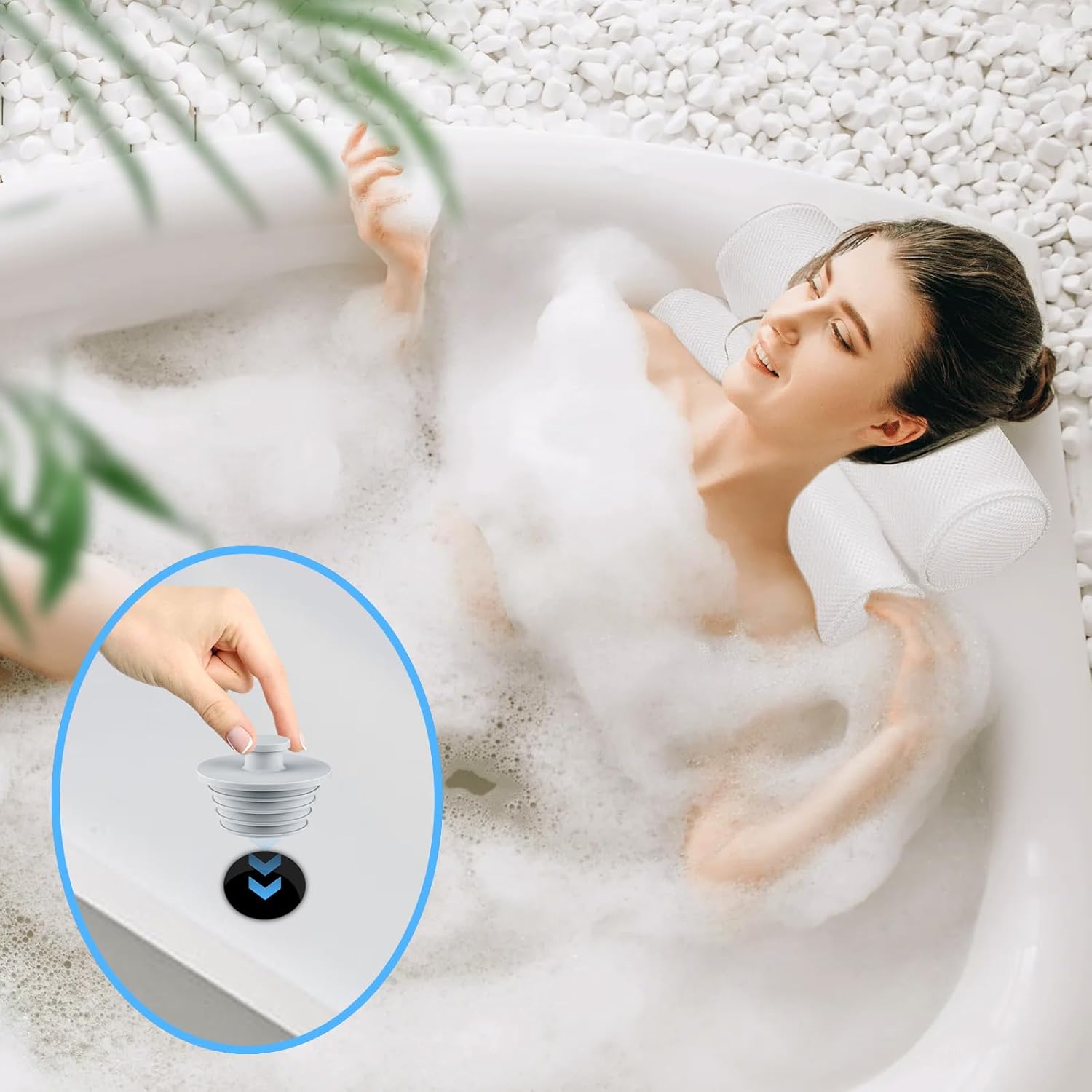 Aluvor 2pcs Silicone Bathtub Sink Stopper