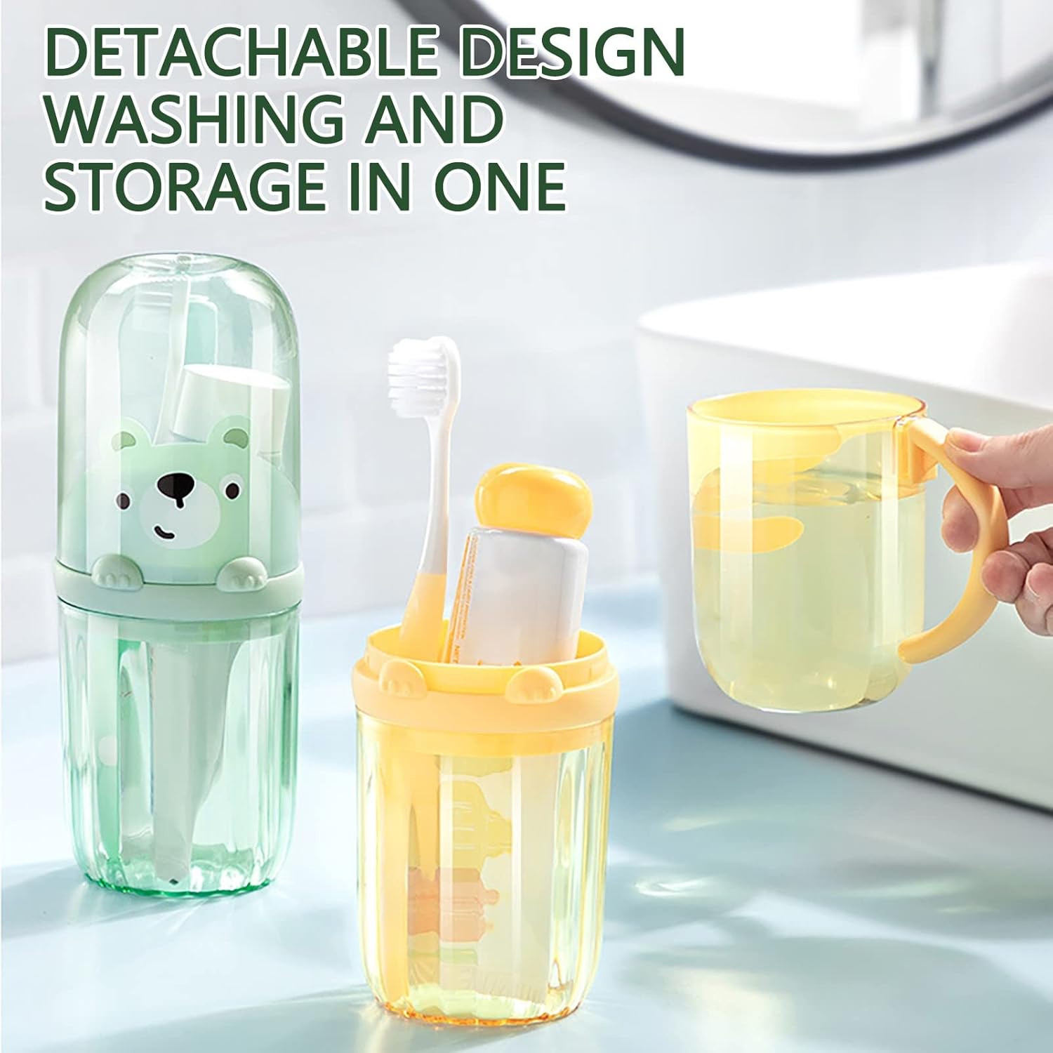 VIVIANYO HD Portable Toothbrush Holder for Kids Green