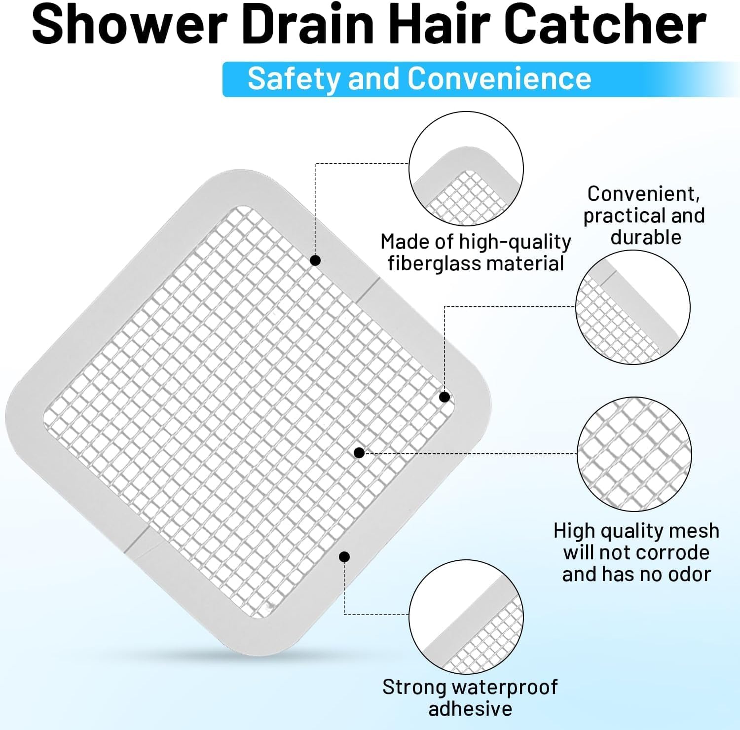 25 Packs Disposable Shower Hair Catcher Stickers
