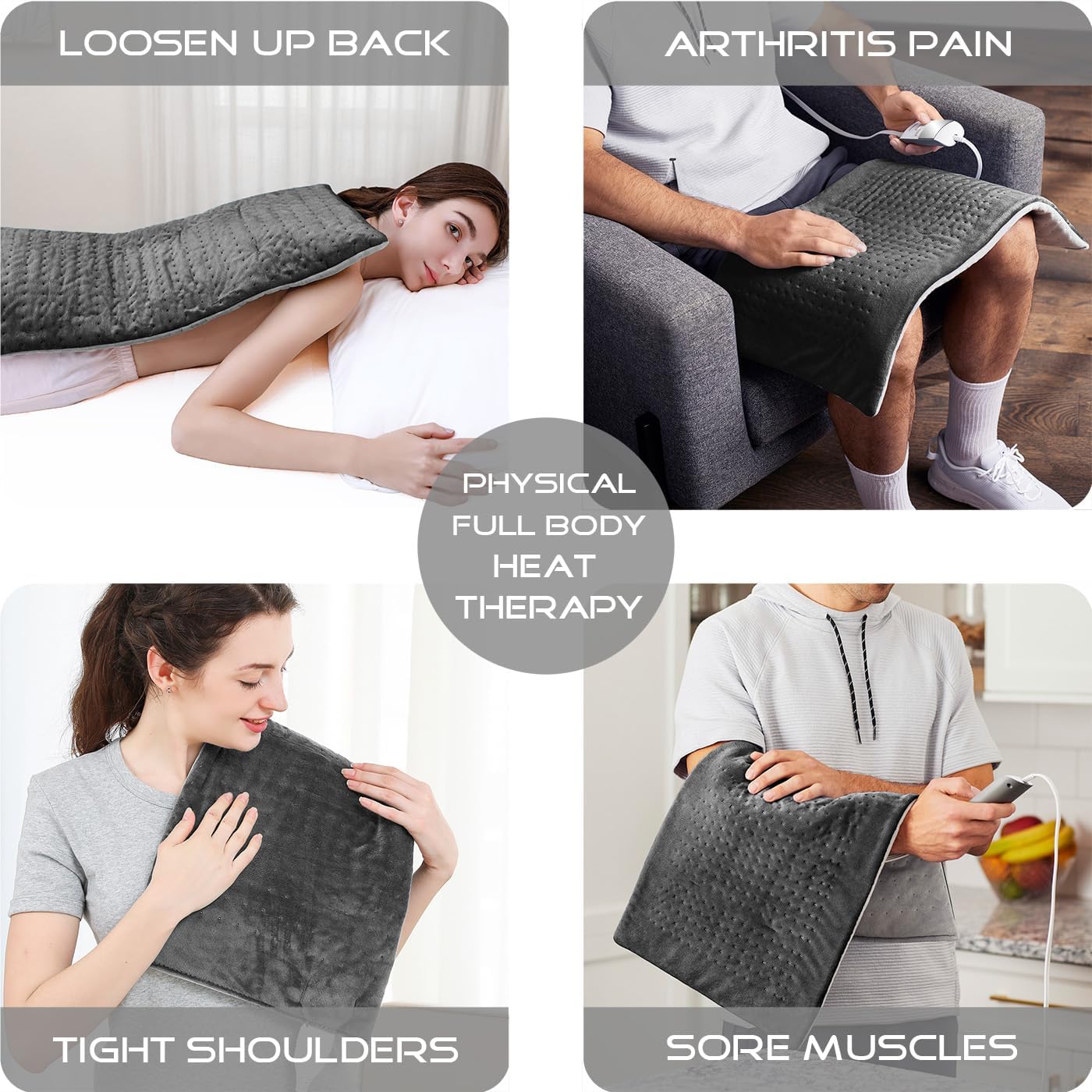 Boncare Large Heating Pad for Back Pain Relief and Cramps