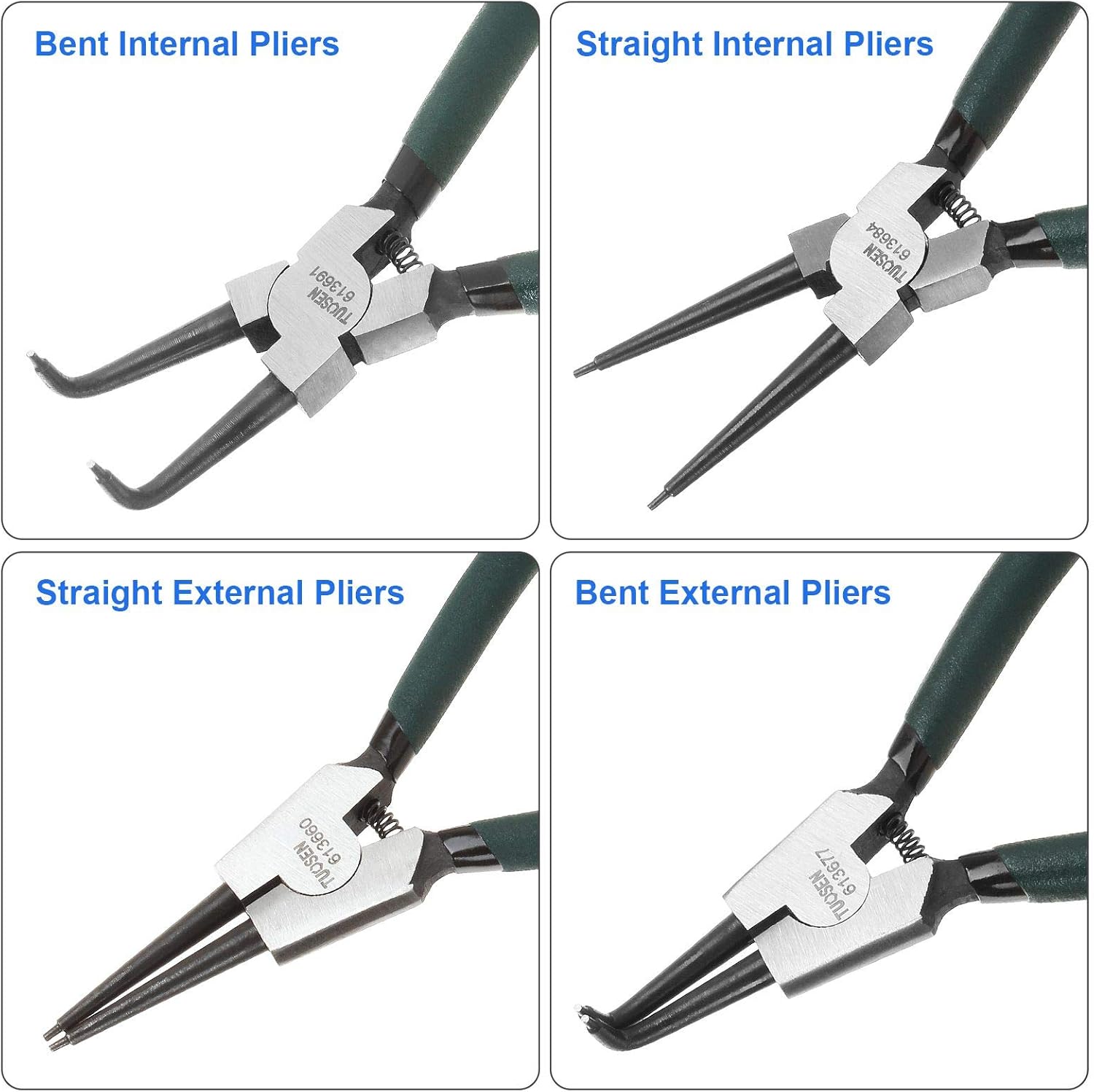 4-Piece 7-Inch Snap Ring Pliers Set for Heavy Duty Use