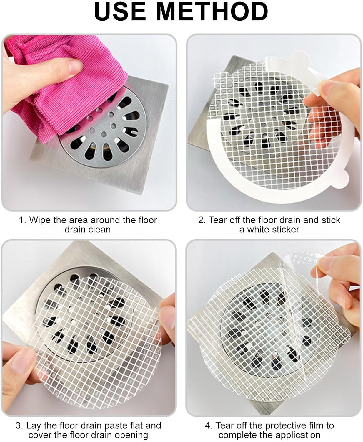 Disposable Hair Drain Stickers 4x4 10 Pcs