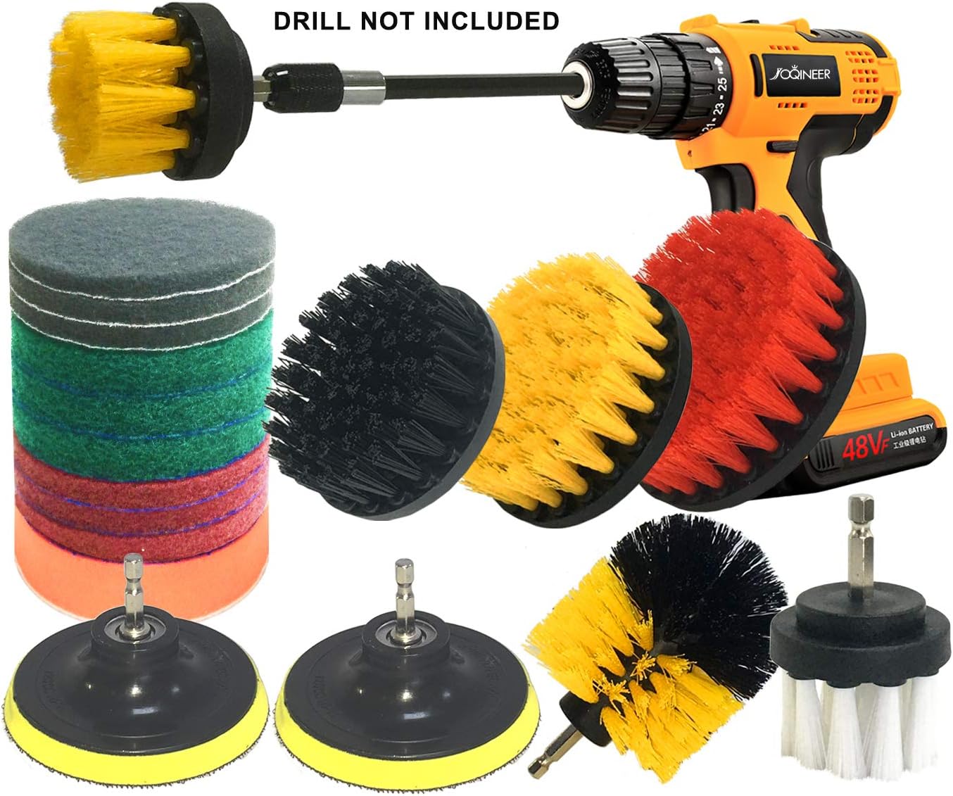 JOQINEER Drill Brush Cleaner Kit with 20 Pieces