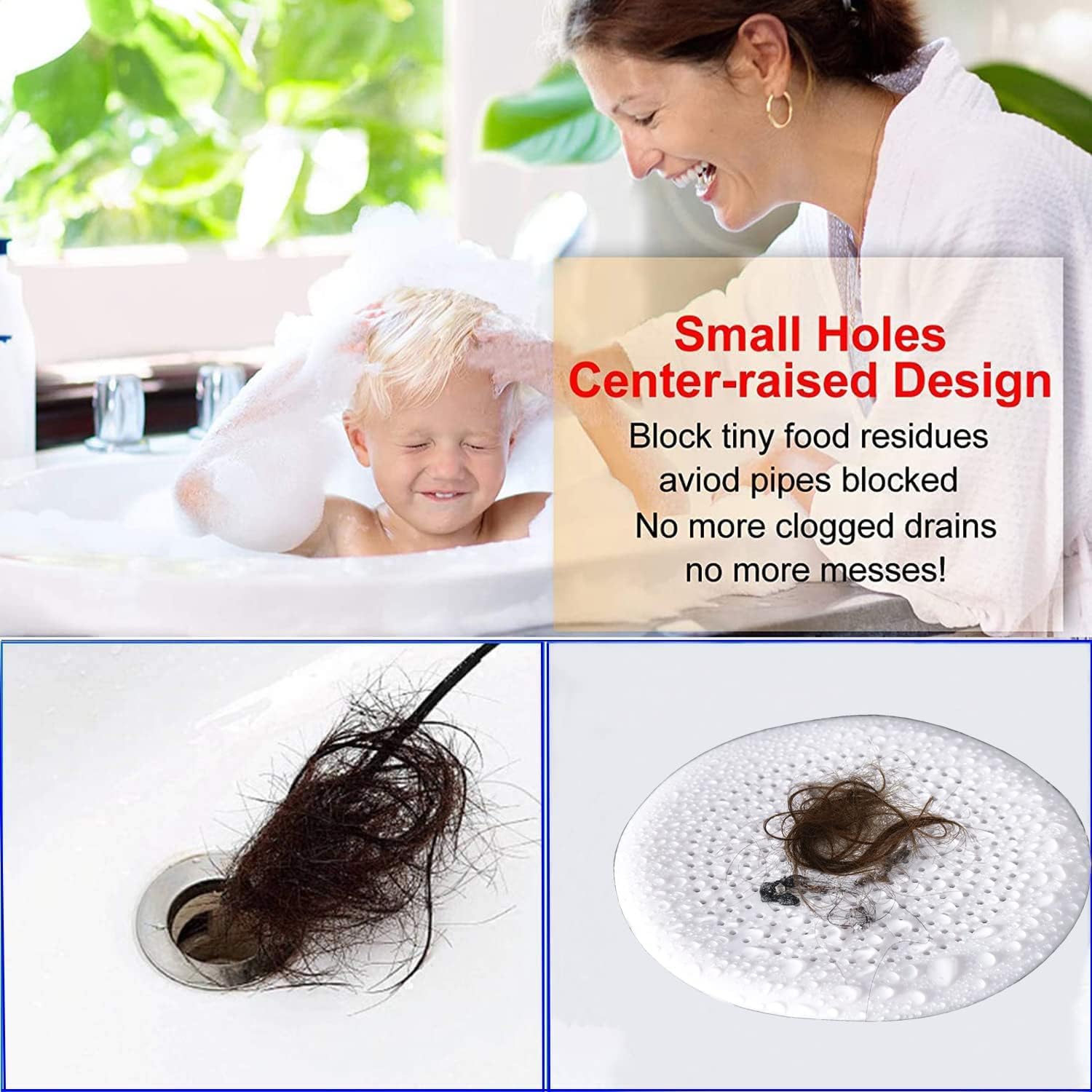 6 Pack Hair Catcher with Suction Cups for Shower and Sink 1