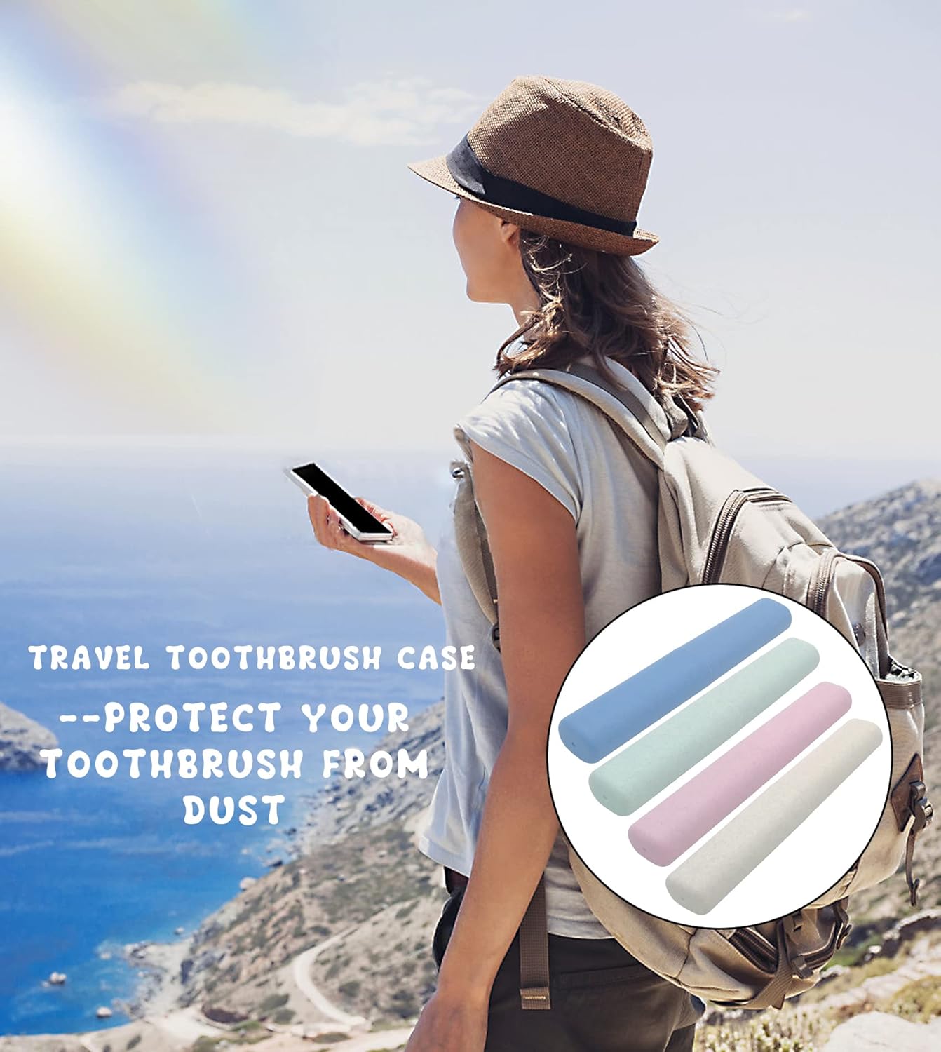 SietDESEO 4 Pack Toothbrush Travel Case Set