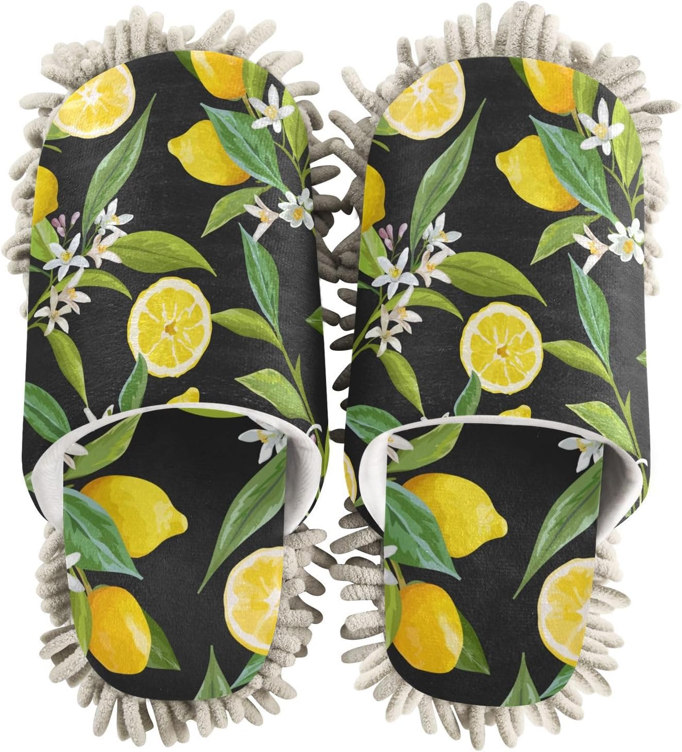 Sinestour Lemon Tree Mop Slippers for Floor Cleaning