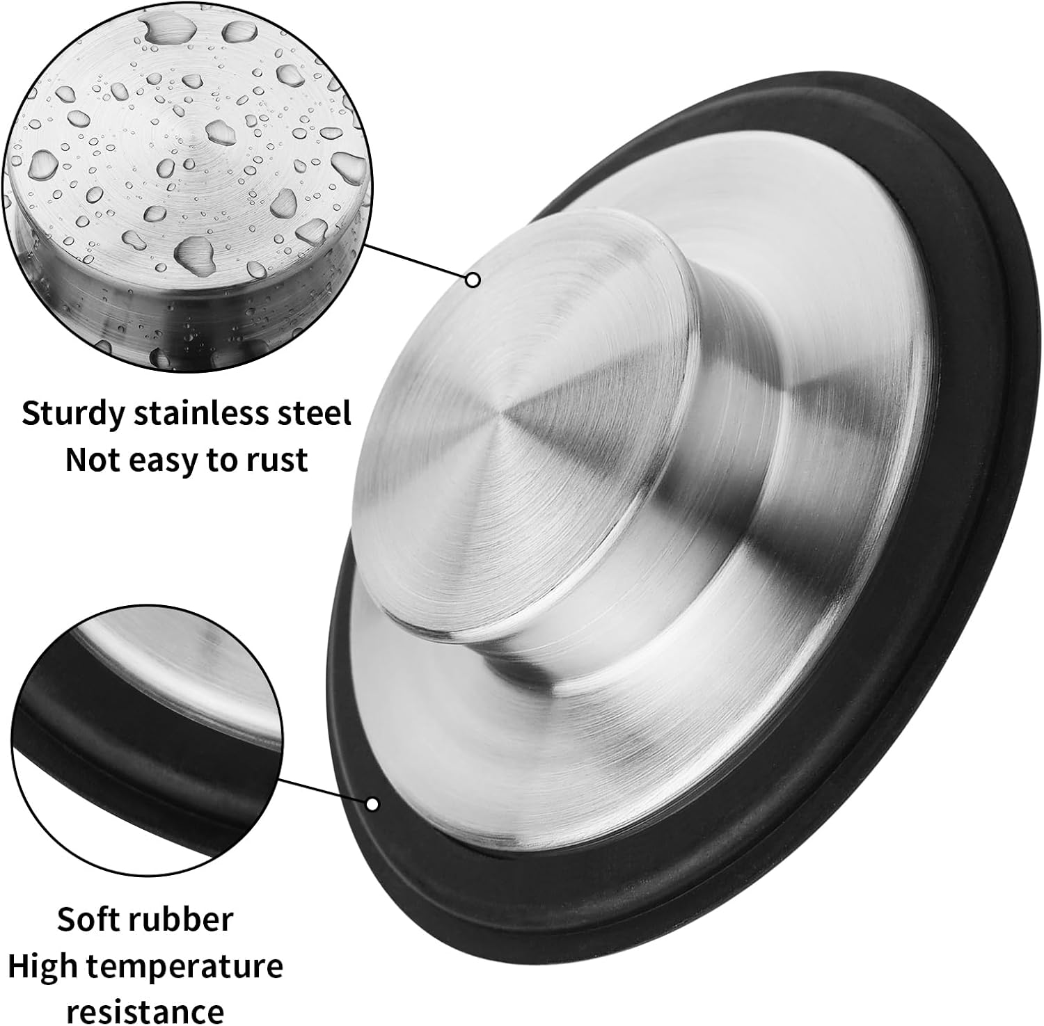 Tifanso 2PCS Stainless Steel Sink Drain Stopper Cover