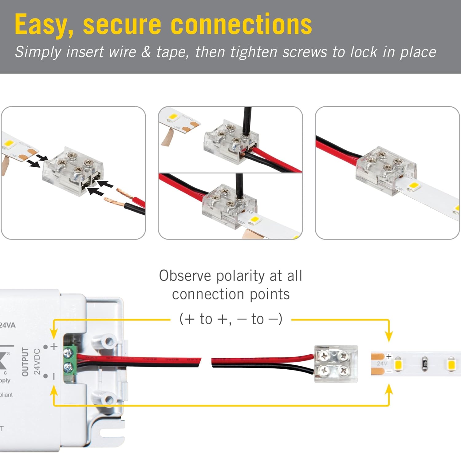 Armacost Lighting 2 Pin LED Strip Connectors 6-Pack