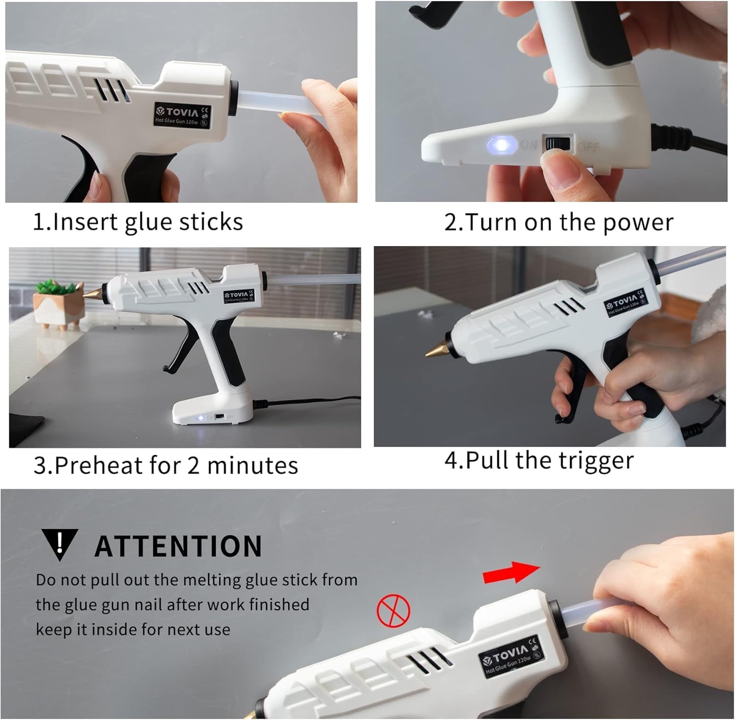T TOVIA High Temp Hot Glue Gun Kit with Switch 1