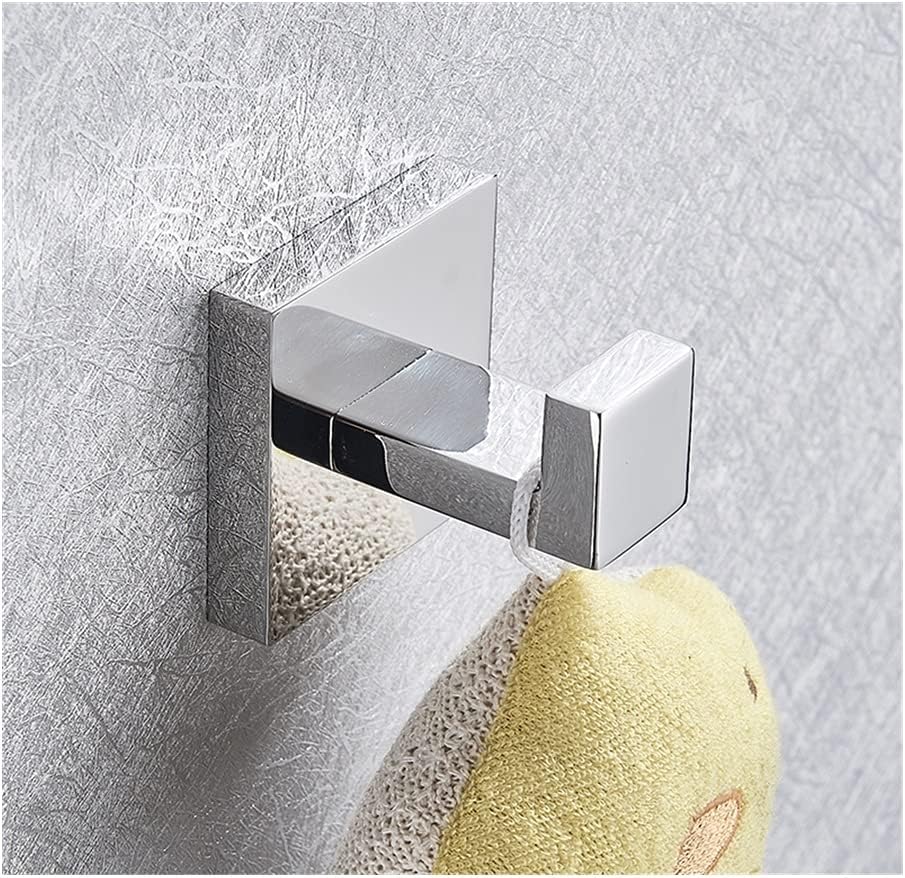 Chrome Towel Rail Holder with Hooks for Bathroom and Kitchen