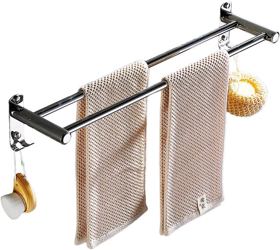 Stainless Steel Double Towel Bar Holder with 50Cm Length