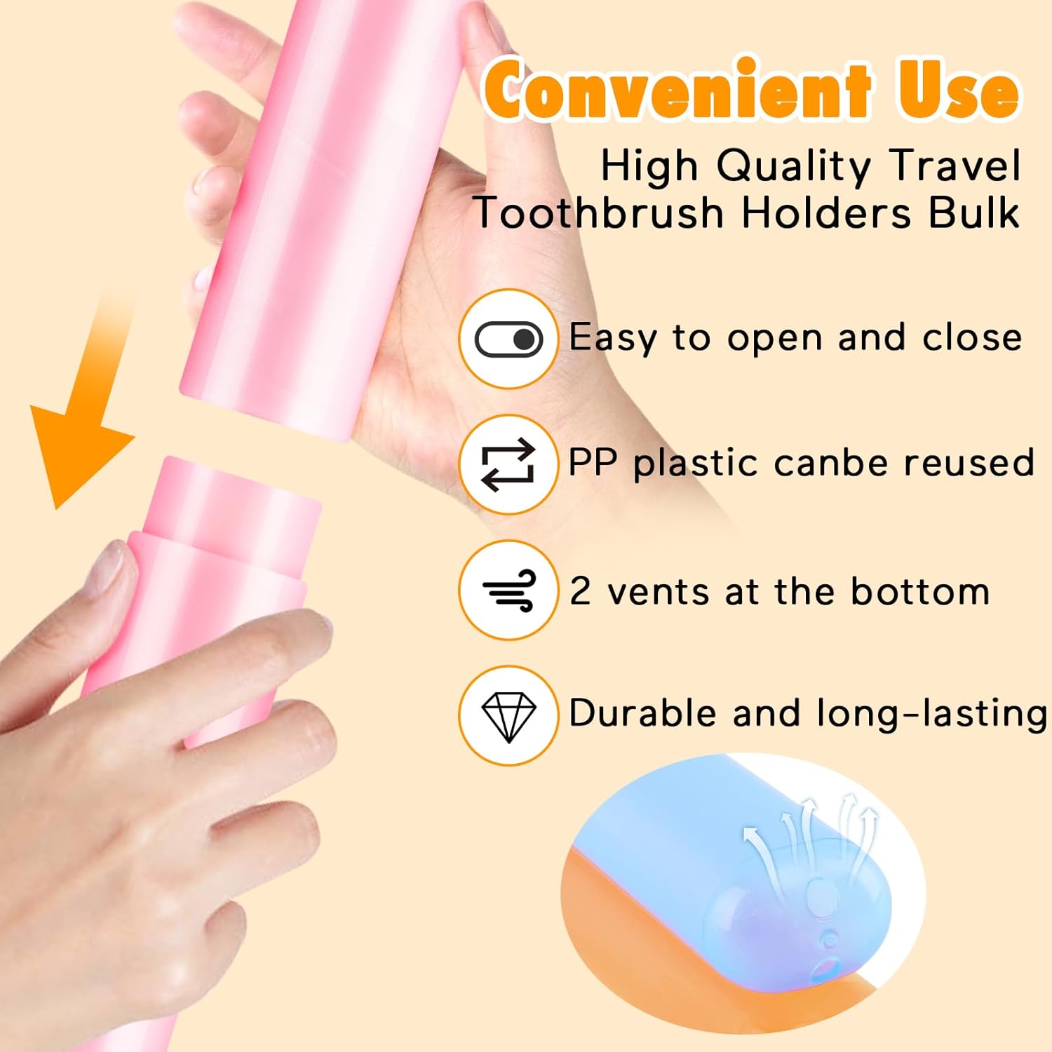 HOFASON 24PCS Travel Toothbrush Holders in Bulk 8x12x08 Inch