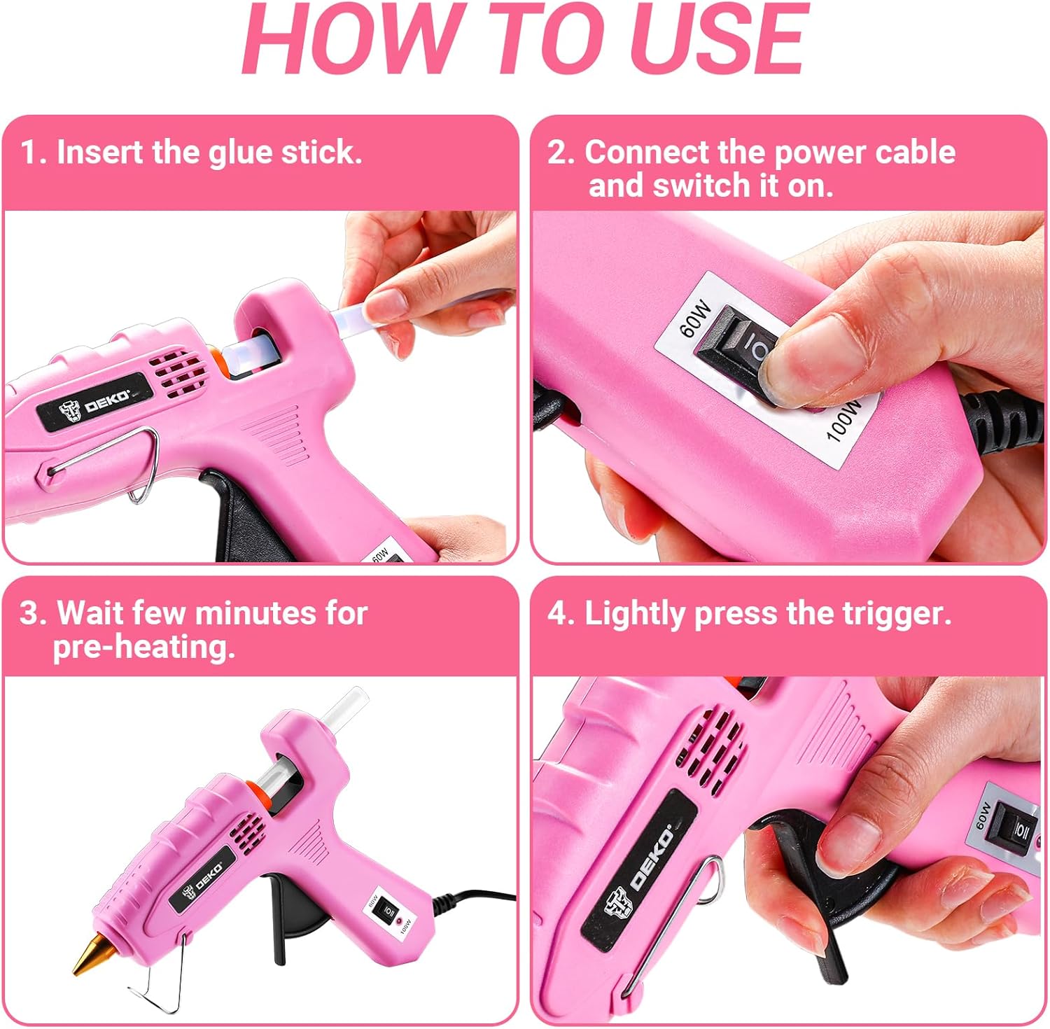 DEKOPRO Heavy Duty Dual Temp Hot Glue Gun Kit