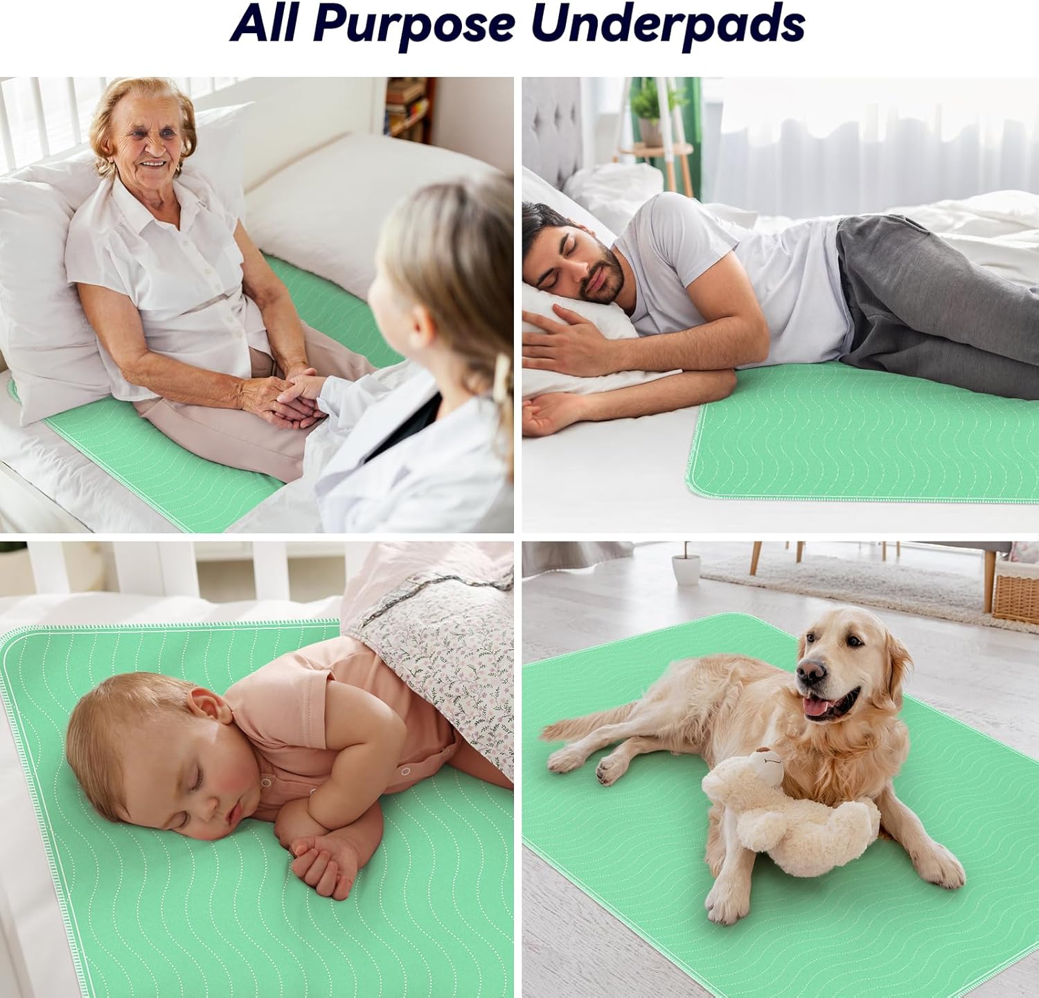FYGRIP 2 Pack 36x54 Waterproof Reusable Underpads