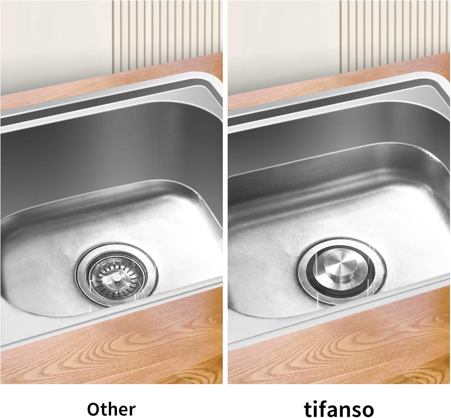 Tifanso 2PCS Stainless Steel Sink Drain Stopper Cover
