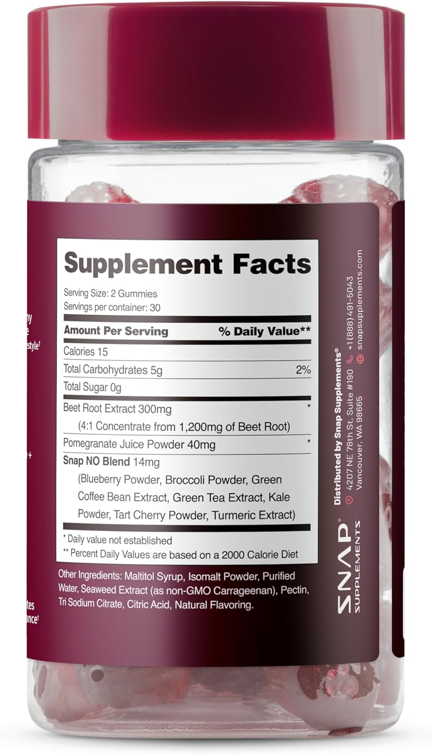 Snap Supplements Heart Beet Gummies 60 Count