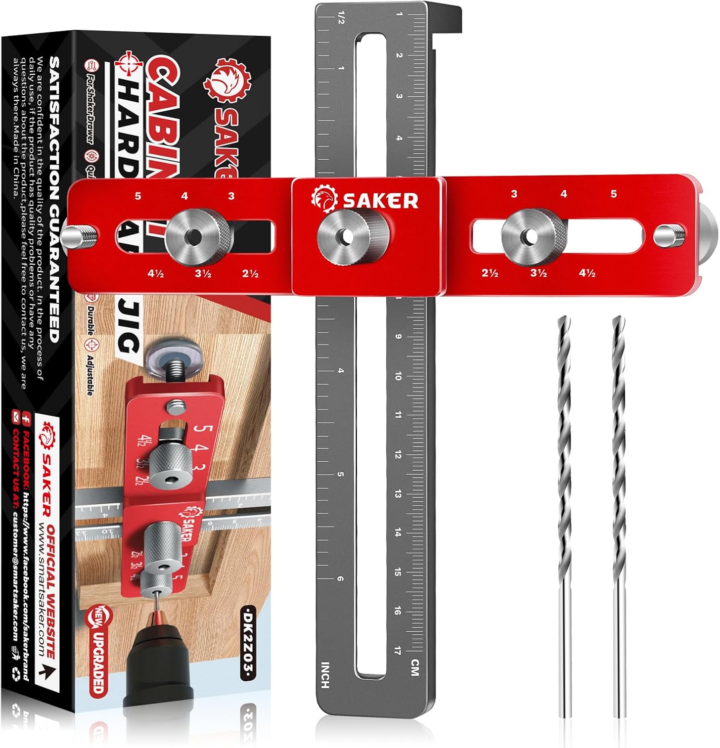 Saker Cabinet Hardware Doweling Jig for Knobs Handles Pulls