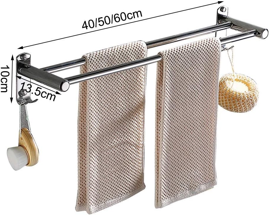Stainless Steel Double Towel Bar Holder with 50Cm Length