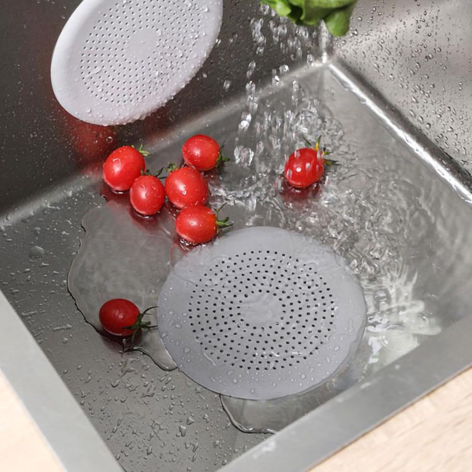 KYHSOM Round Shower Drain Cover 2 Pack Grey White