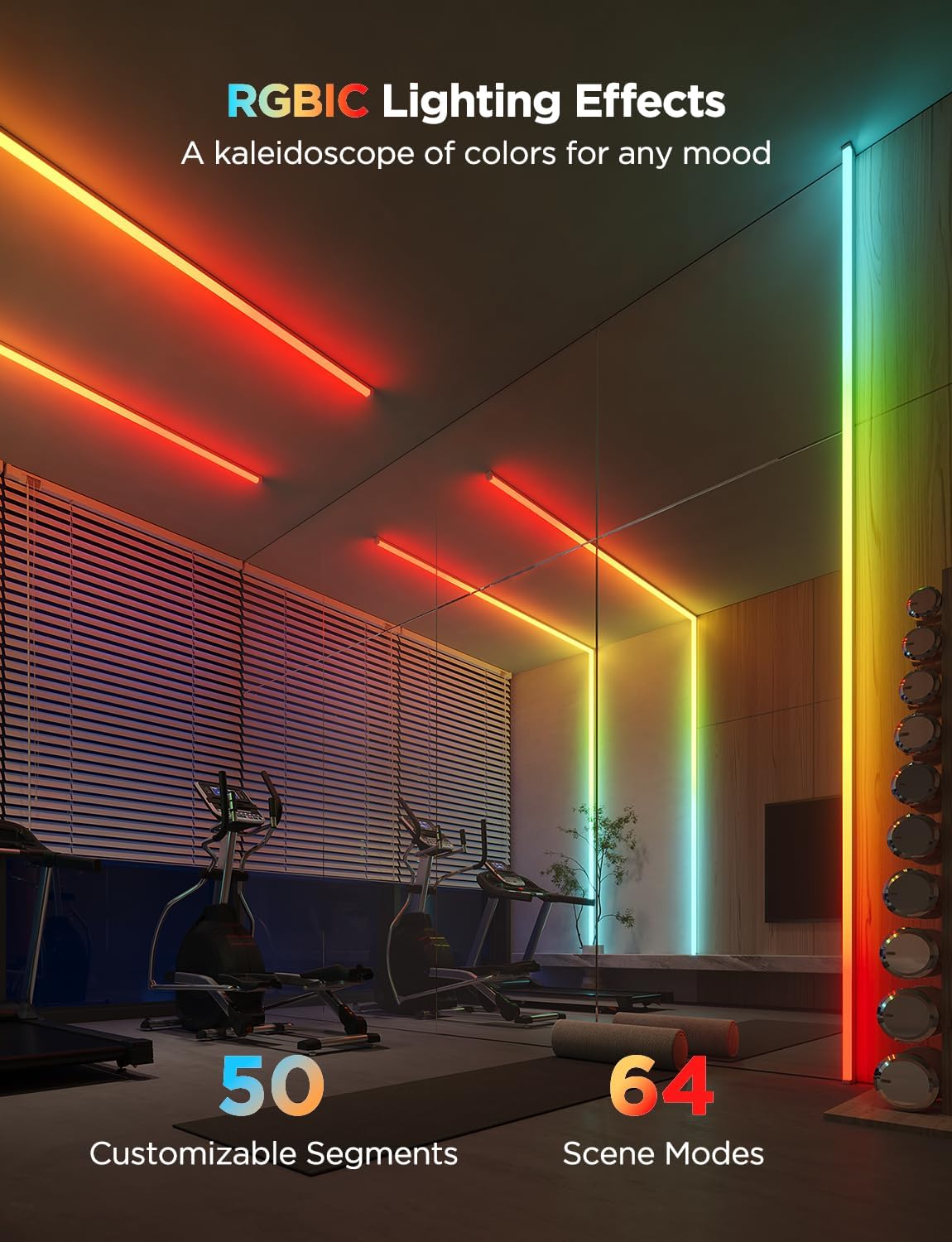 Govee 164ft RGBIC LED Strip Lights with Covers 1