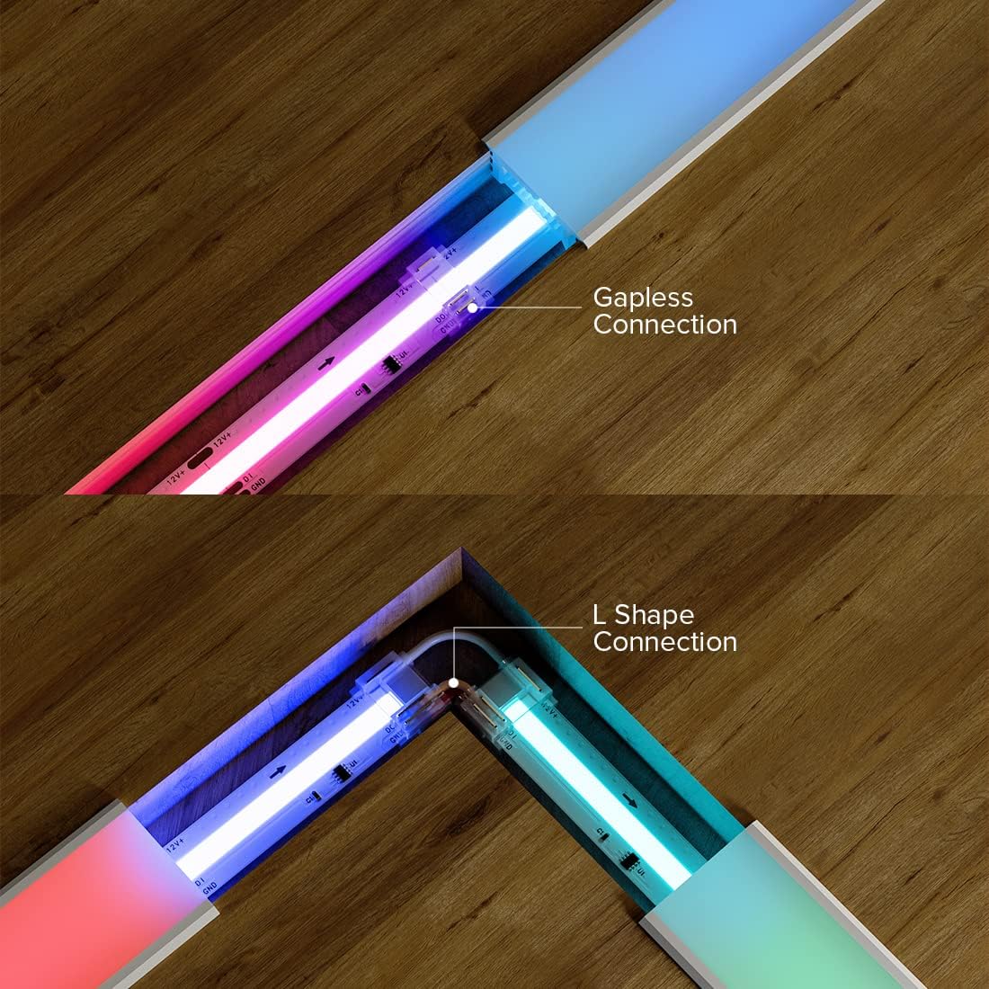 BTF-LIGHTING 3Pin COB LED Strip Connector Kit 8 Pairs 12mm Wide