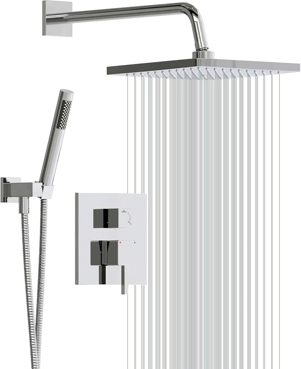 Esnbia Chrome Rain Shower System with 10-Inch Head