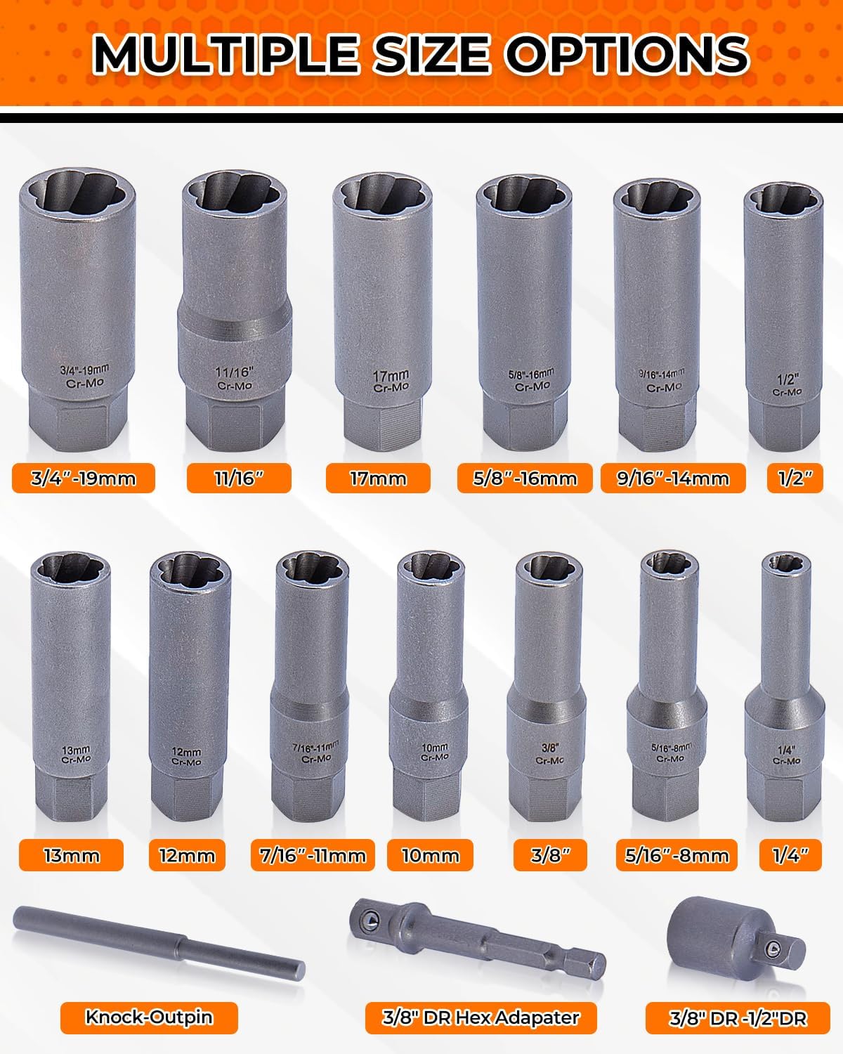 Topme Deep Bolt Extractor Set 16 PCS