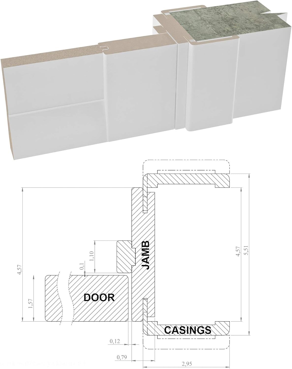 SARTODOORS Solid MDF Pantry Door 42x80 with Hardware