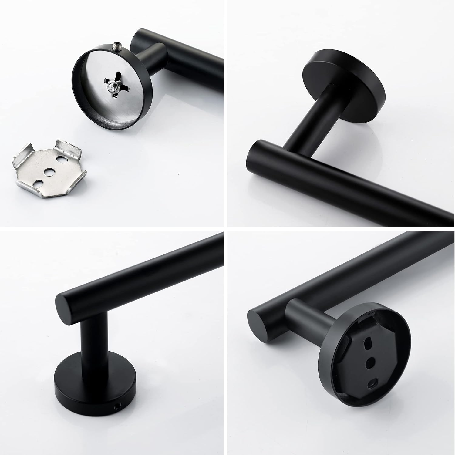 Nolimas 9 Inch Matte Black Towel Holder for Bathroom and Kitchen