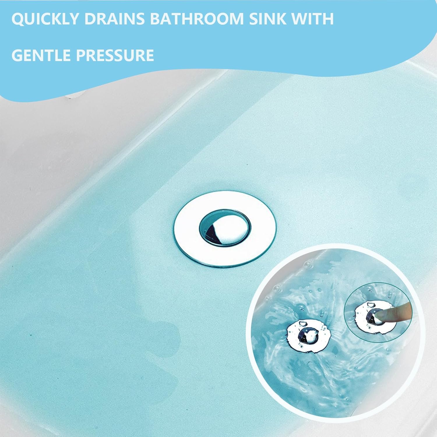 KENYOS 2pcs Bathroom Sink Hair Catcher Drain Stopper