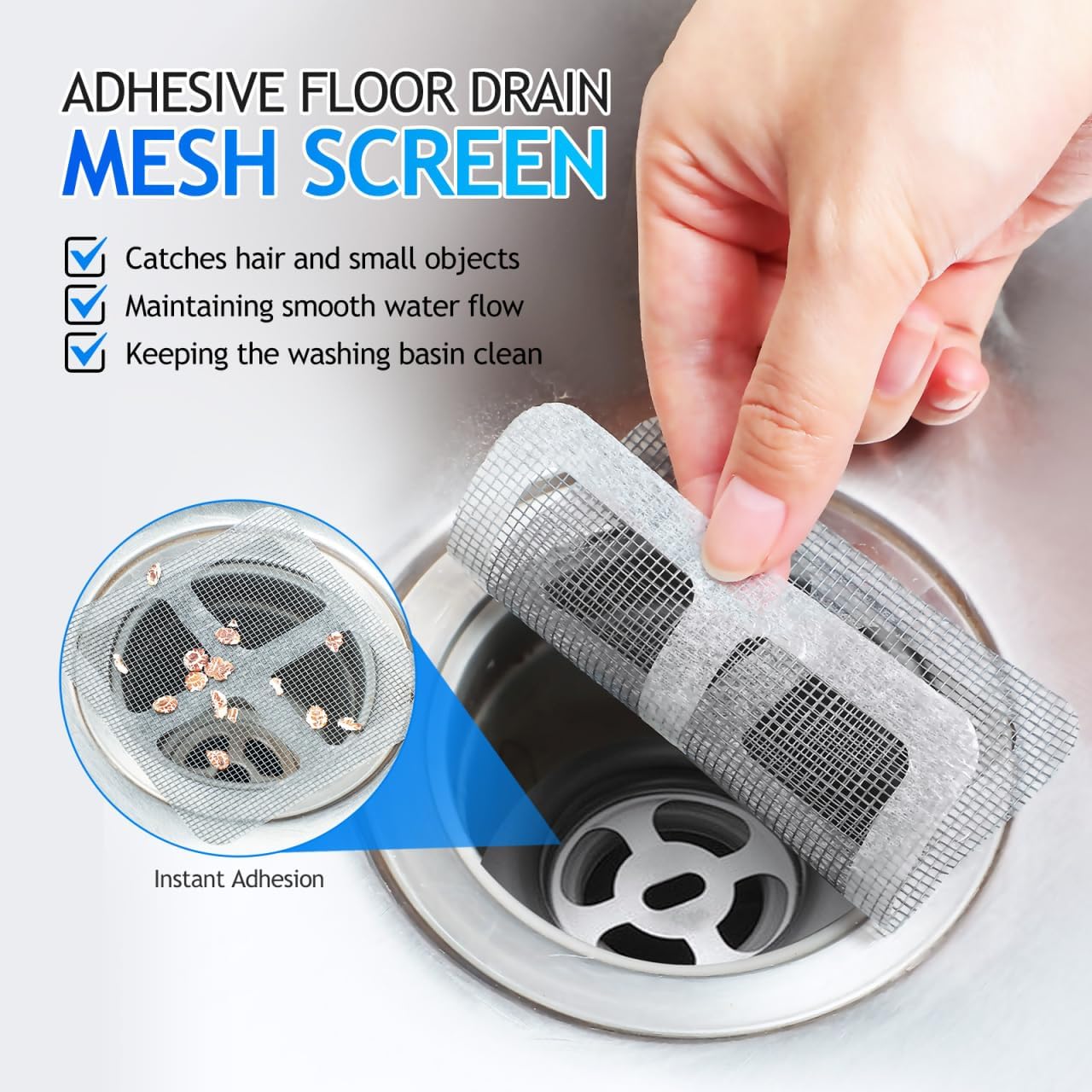 Hemobllo 40pcs Disposable Shower Drain Covers - Hair Catcher for Bathroom Kitchen Sink