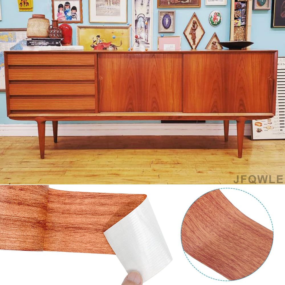 JFQWLE 22 x 15 Wood Textured Adhesive Tape 2 Rolls Chocolate Oak