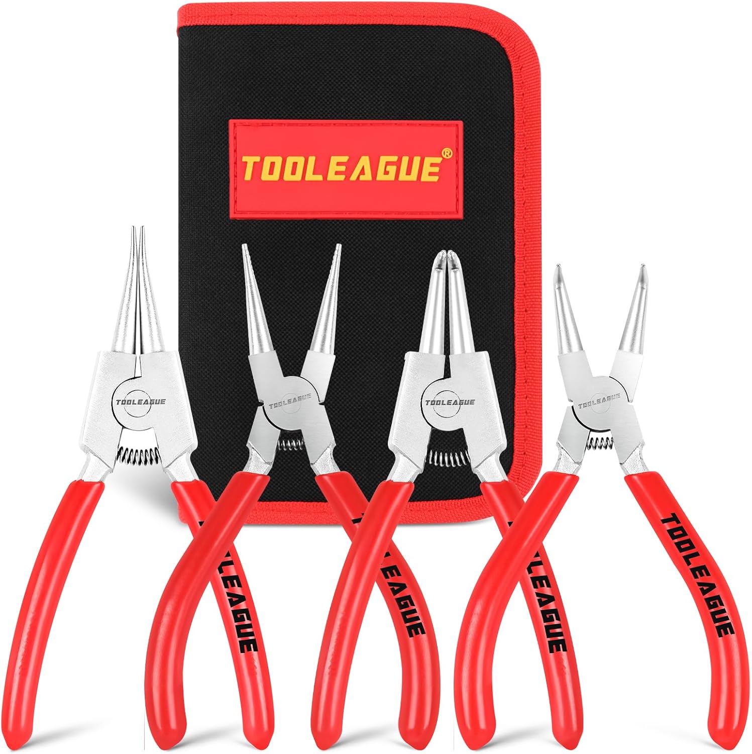 TOOLEAGLE 4 Pcs Snap Ring Pliers Set Heavy Duty
