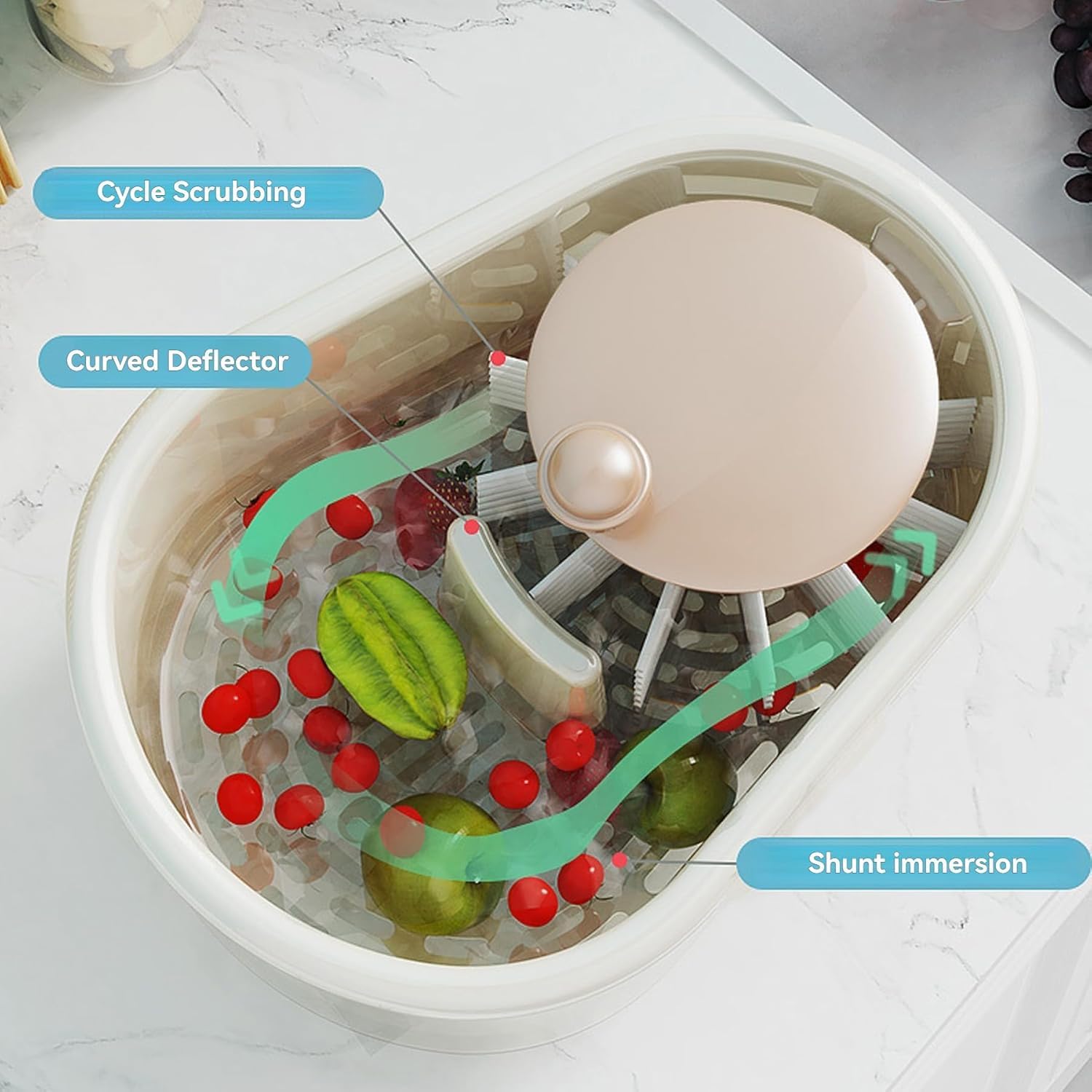 Fruit Cleaner Spinner with Brush 2pcs
