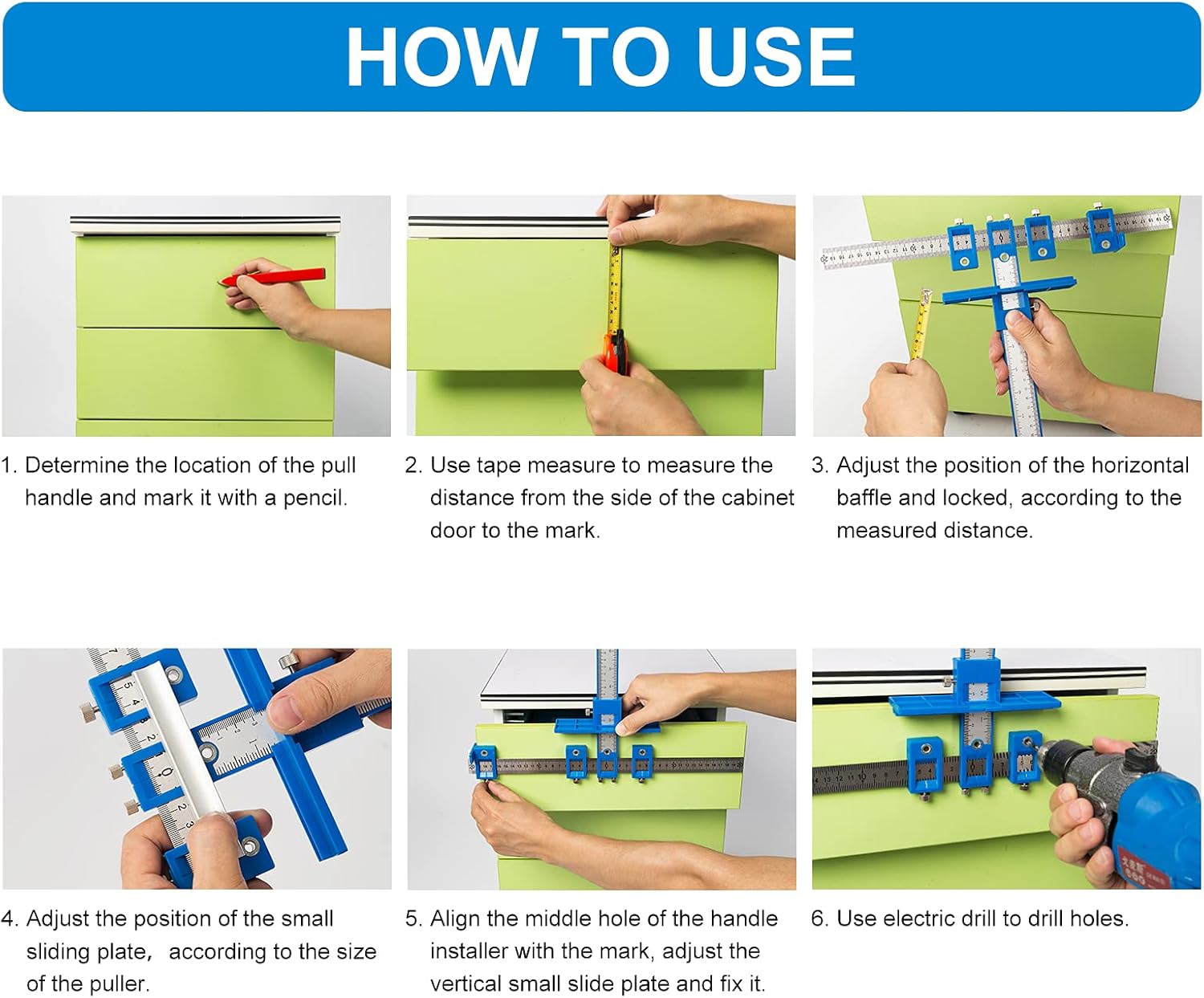 TBVHOMM Cabinet Hardware Jig with Drill Guide and Template Tool