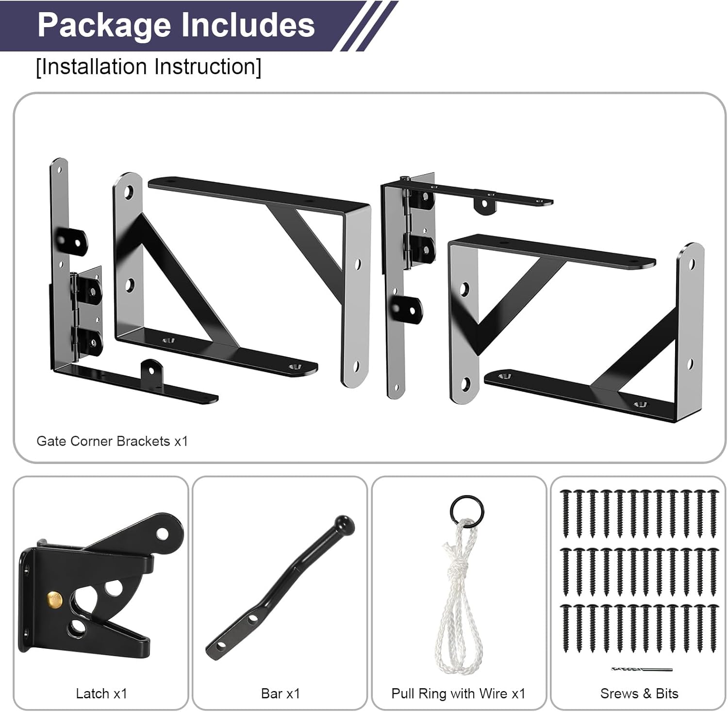 GoldOrcle Gate Frame Fence Kit With Gate Latch