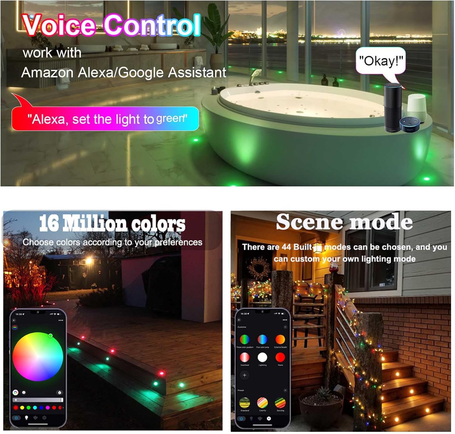 Sumaote 10pcs WiFi Smart LED Deck Light Kit 1