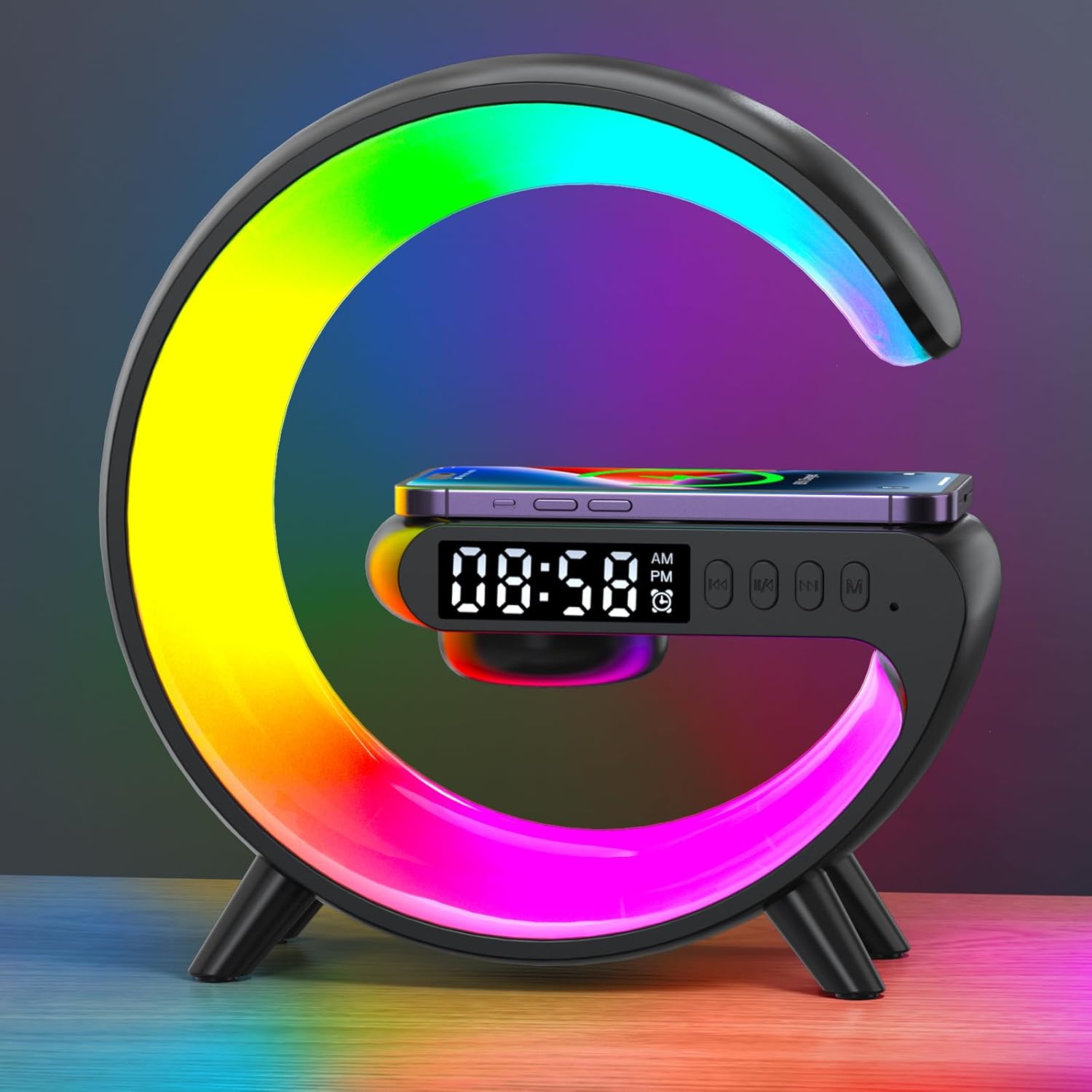 LED Atmosphere Lamp with Bluetooth Speaker and Charging Function
