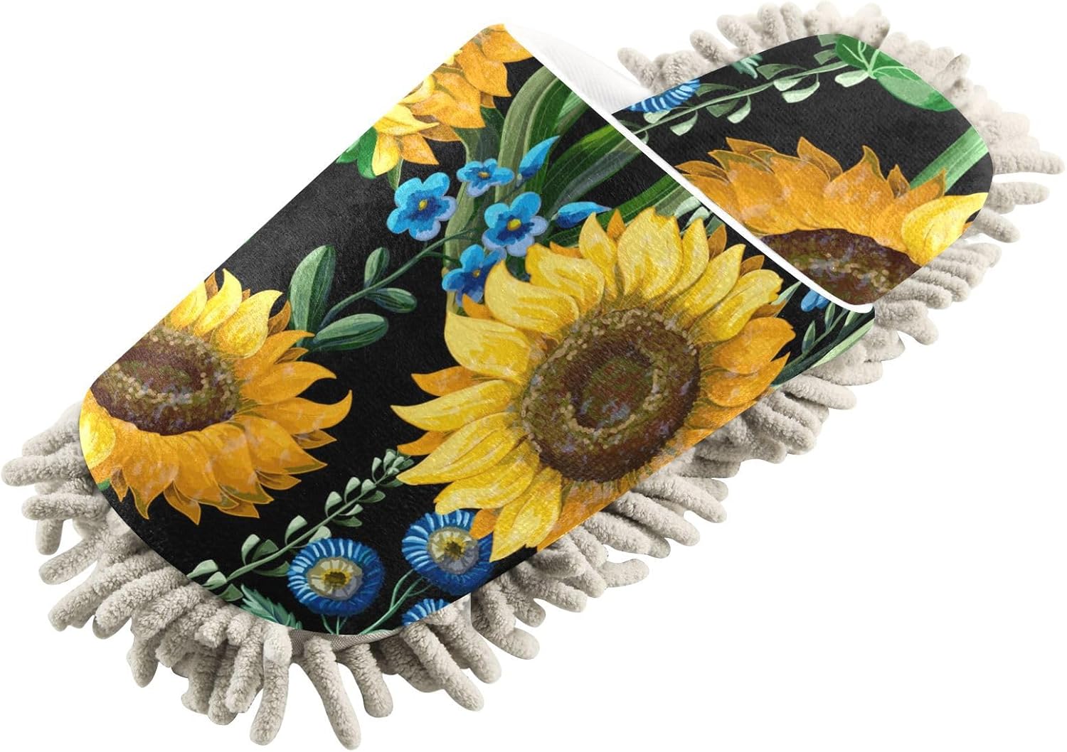 Sinestour Sunflowers Mop Slippers for Floor Cleaning