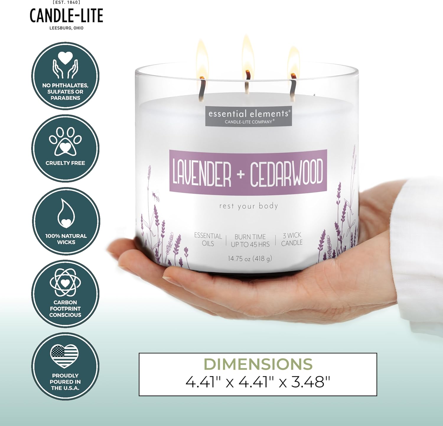 Essential Elements Scented Jar Candle Lavender Cedarwood 1475 oz