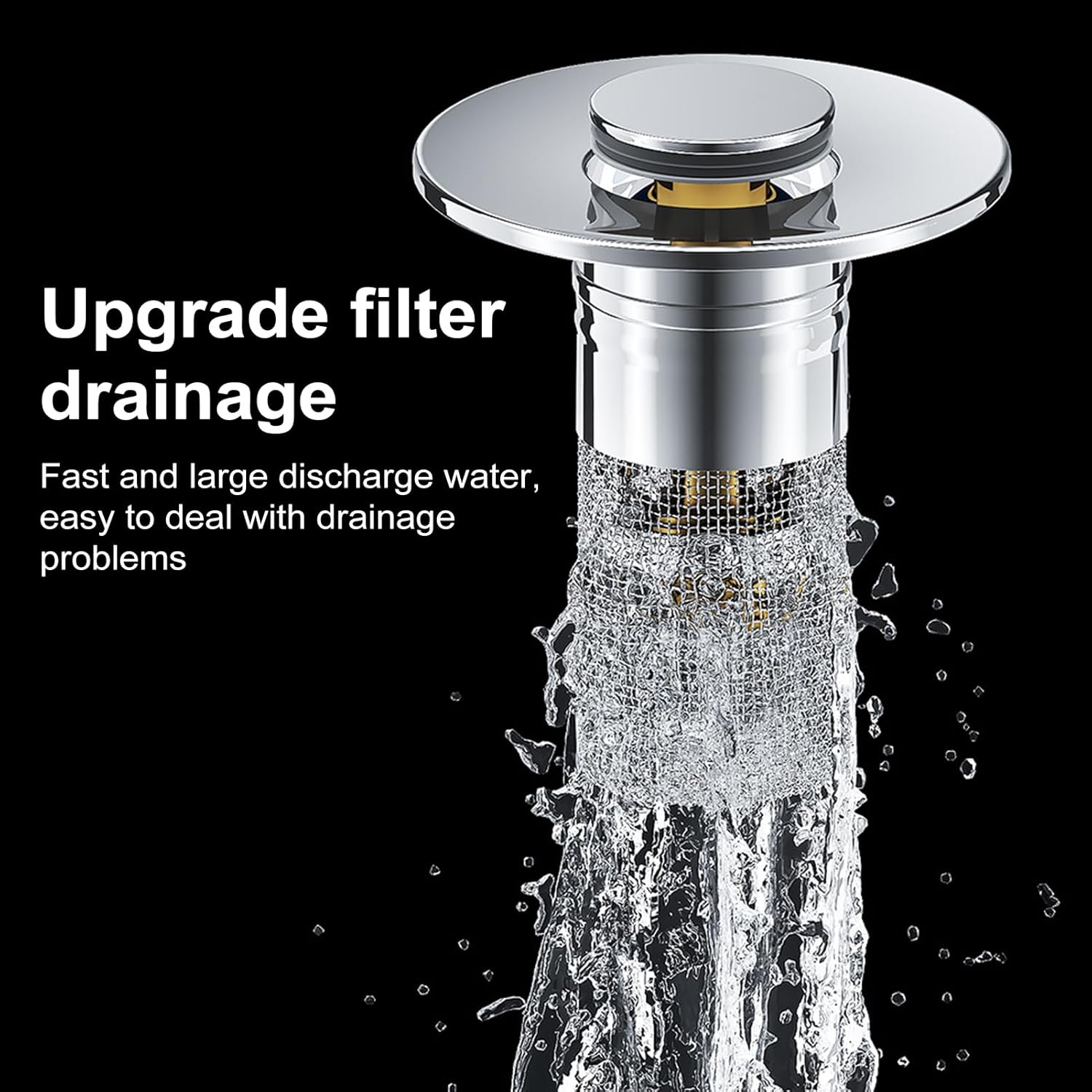 Usofrint Pop Up Sink Stopper Universal Stainless Steel Drain Strainer 1