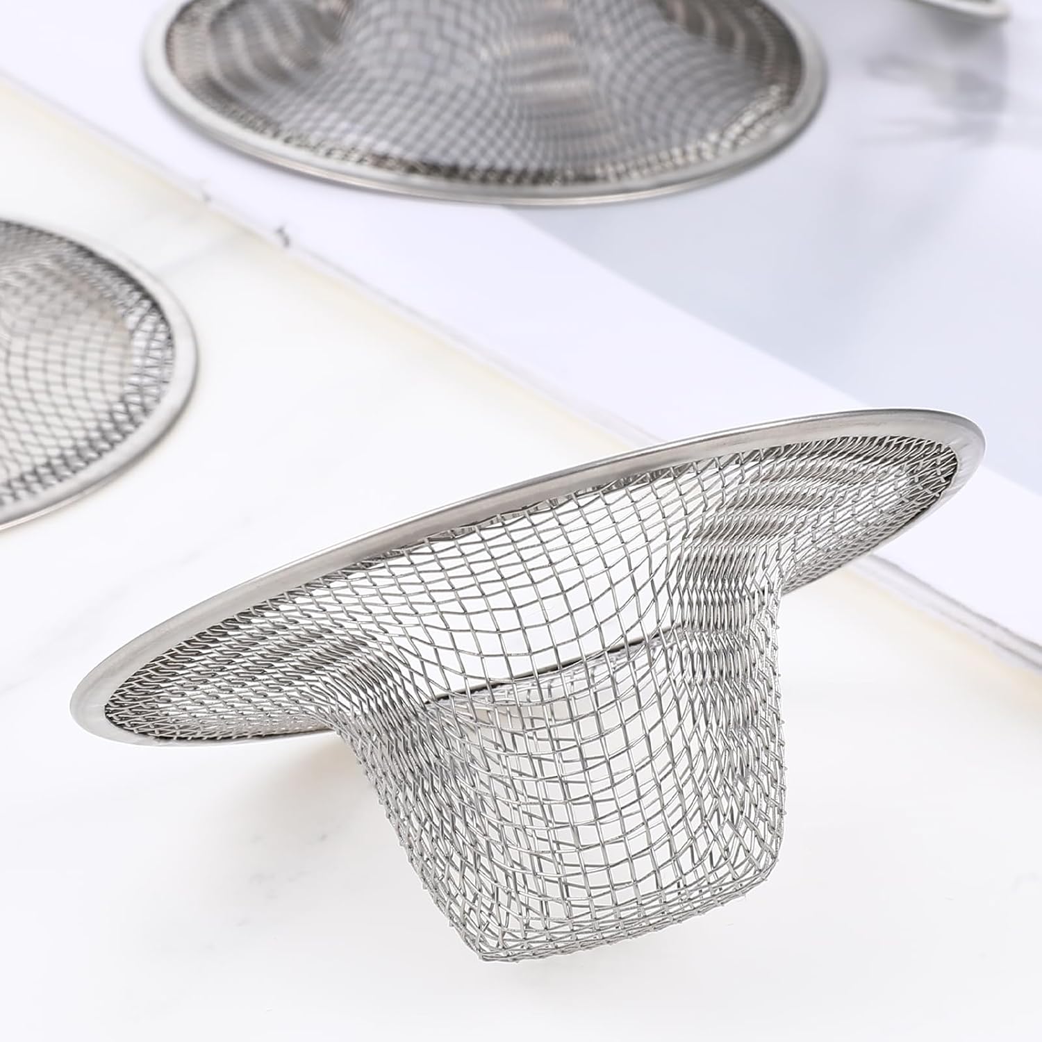 Heclia 5pcs Tub Drain Hair Catcher Silver 1