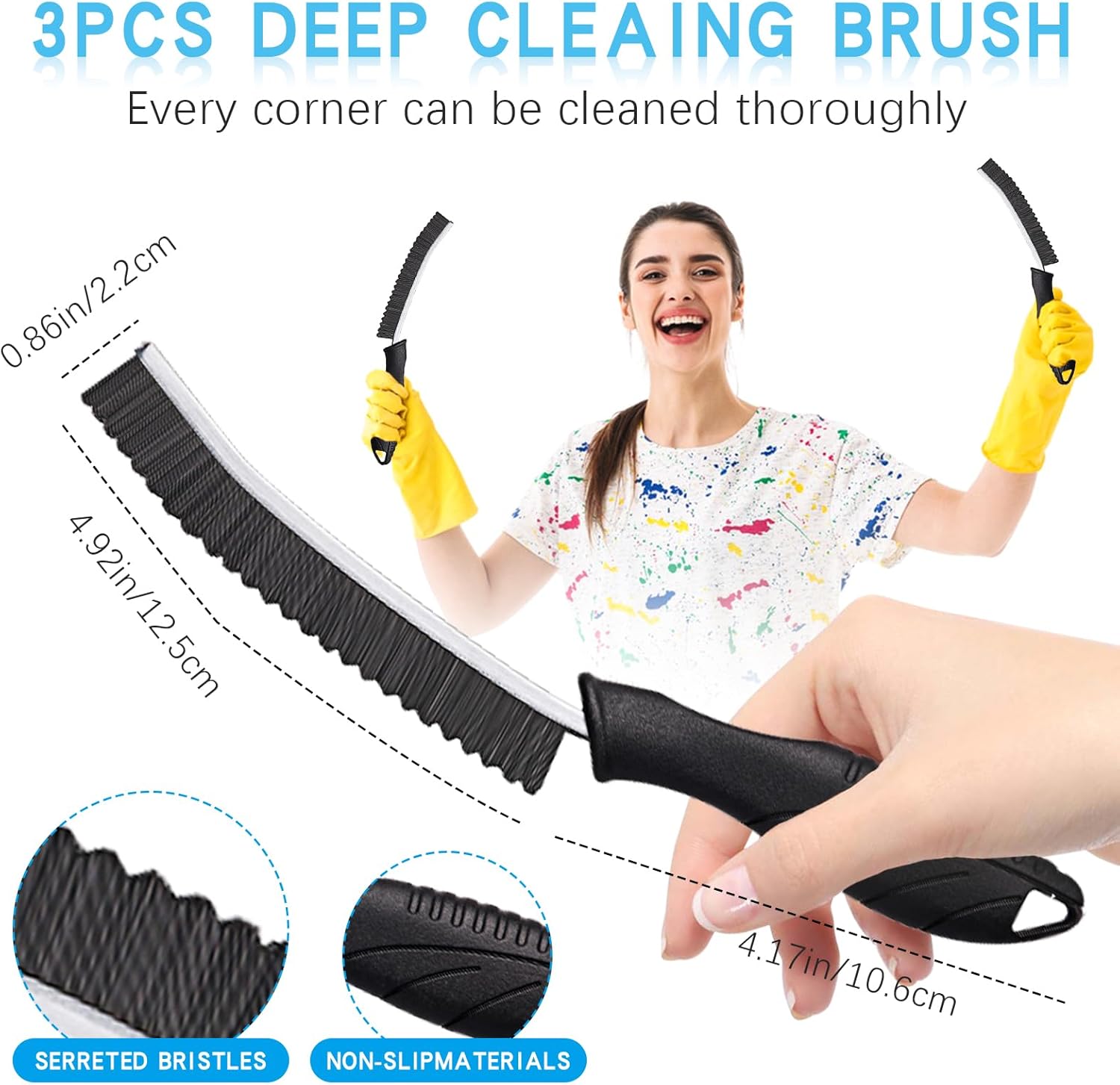 Magiware Hard Bristle Crevice Cleaning Brush Set 1