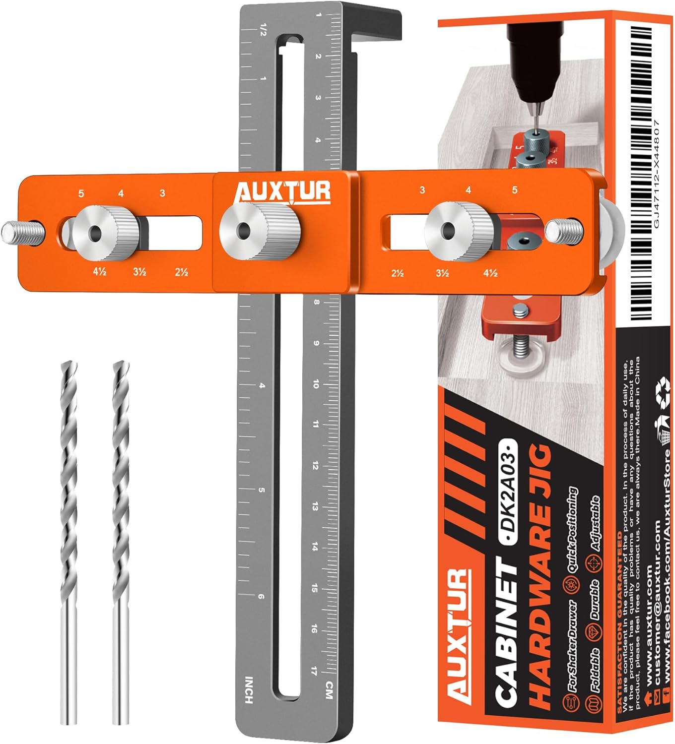 AUXTUR Cabinet Handle Jig with 2 Shims and Alignment Holes