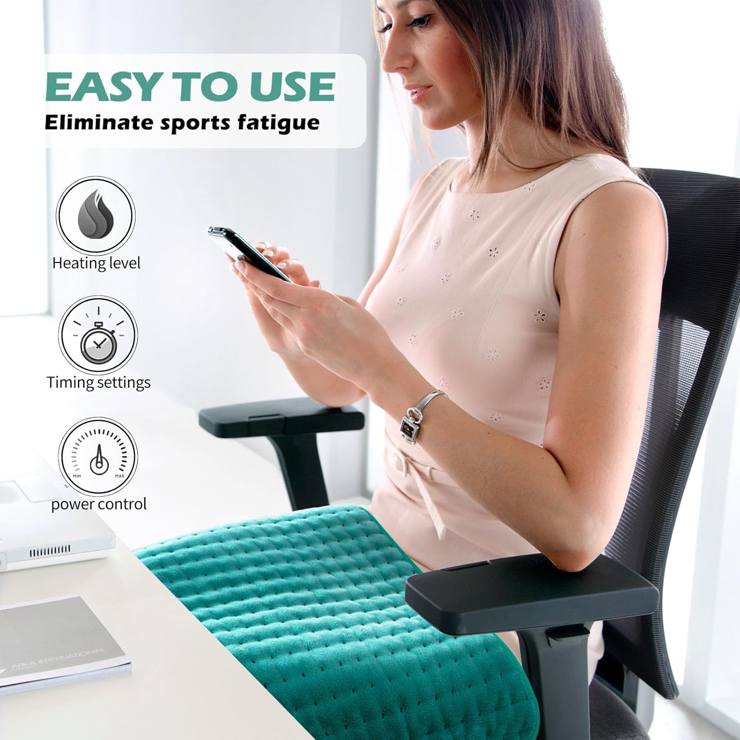 MEETMET Heating Pad for Back Neck Shoulder Pain Relief