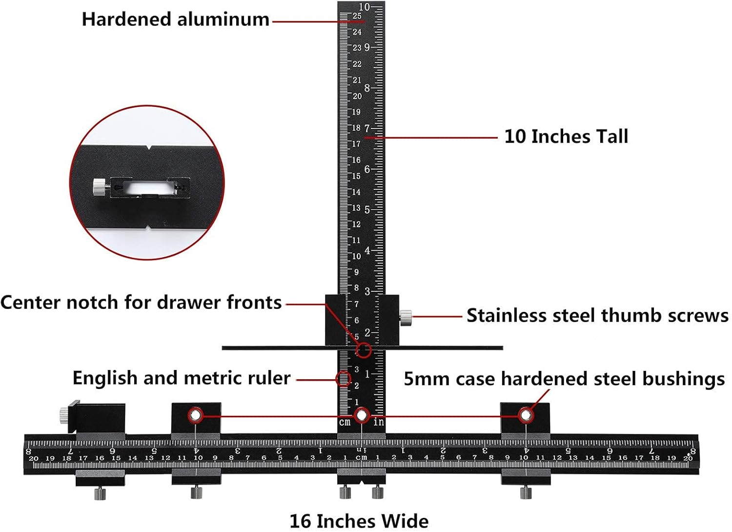 SUNCONY Cabinet Hardware Jig Tool All Aluminum Alloy Adjustable