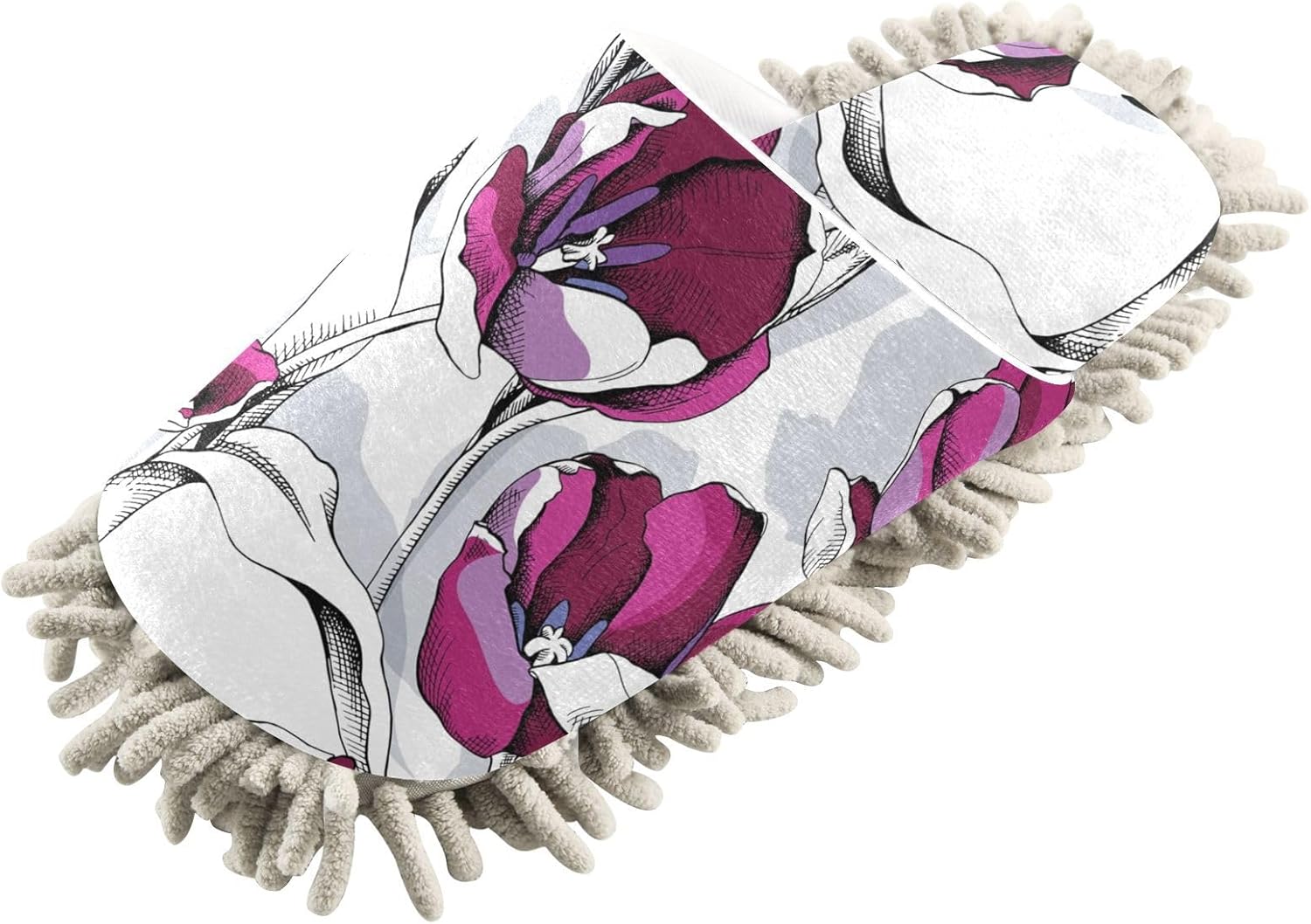 Sinestour Tulips Mop Slippers for Floor Cleaning