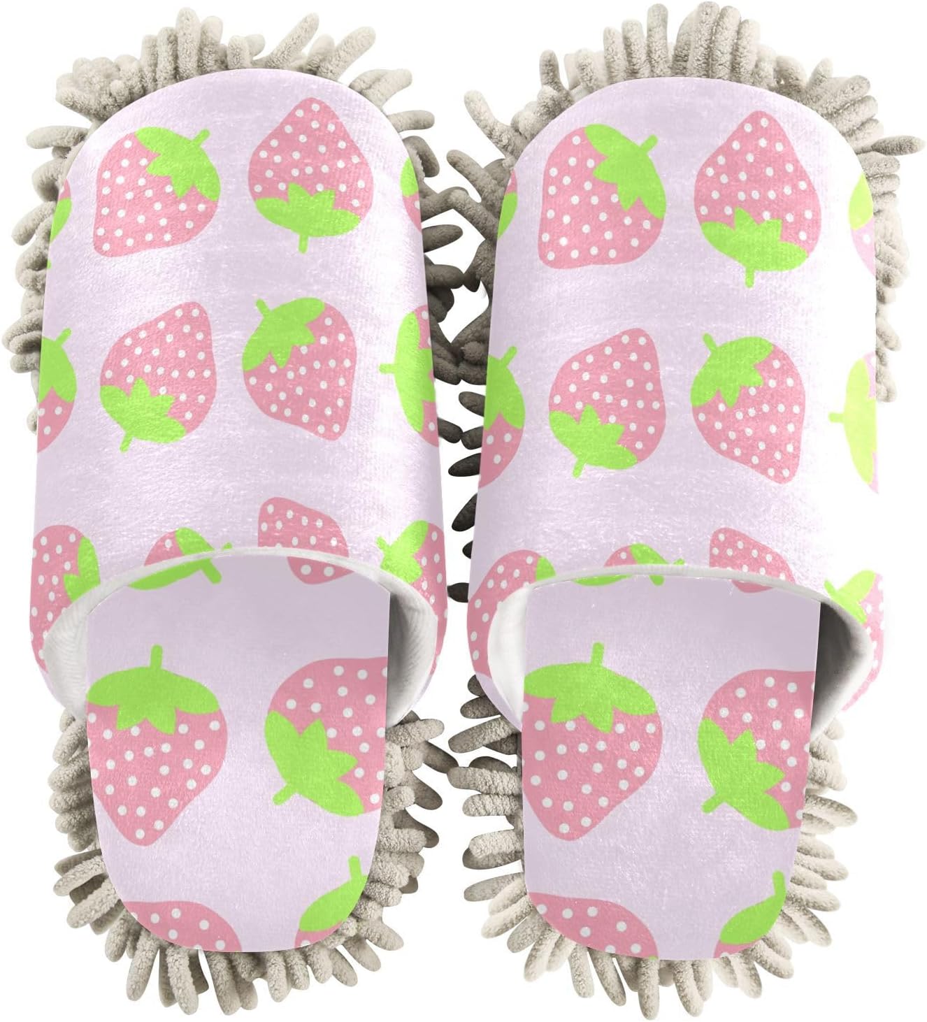 Sinestour Strawberry Pink Mop Slippers for Floor Cleaning 1