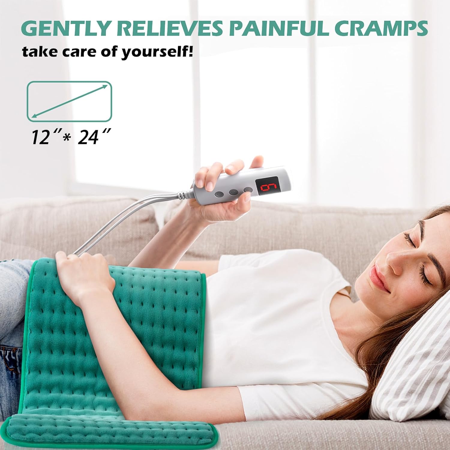 MEETMET Heating Pad for Back Neck Shoulder Pain Relief