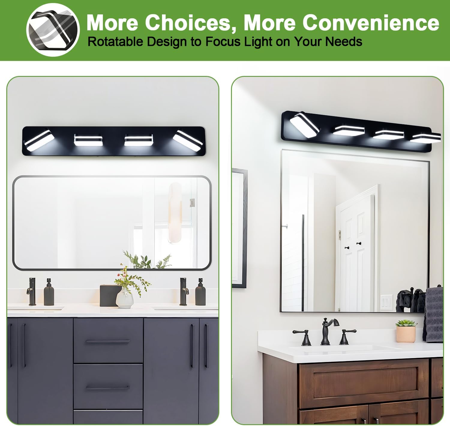 Torondo 4-Light Matte Black Vanity Light Over Mirror